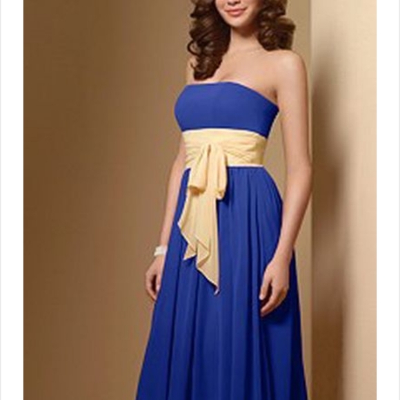 Alfred Angelo Long Chiffon Two Tone Bridesmaid Dress - Picture 8 of 10